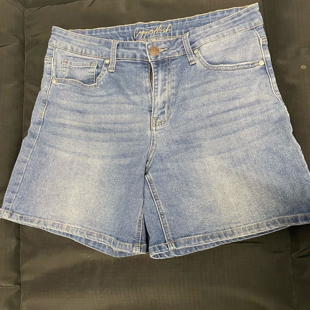 Mid-Rise Light Blue Denim Shorts